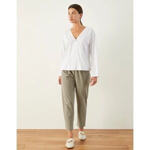 ADAY White 5 in 1 That's A Wrap Top Long Sleeve Oversized Sporty Blouse Medium